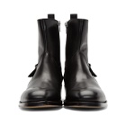 Alexander McQueen Black Leather Zip Up Boots