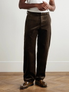 De Bonne Facture - Balloon Tapered Cotton-Corduroy Suit Trousers - Brown
