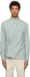 Lemaire Blue Adjustable Twisted Shirt