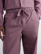 TEKLA - Drawstring Striped Organic Cotton-Poplin Pyjama Trousers - Pink