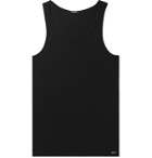 TOM FORD - Ribbed Mélange Cotton and Modal-Blend Tank Top - Black