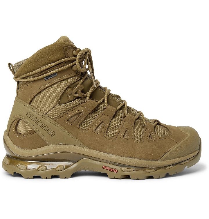 Photo: Salomon - Quest 4D GTX Advanced Rubber-Trimmed Suede and GORE-TEX Hiking Boots - Brown
