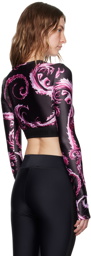 Versace Jeans Couture Black & Pink Chromo Couture Long Sleeve T-Shirt