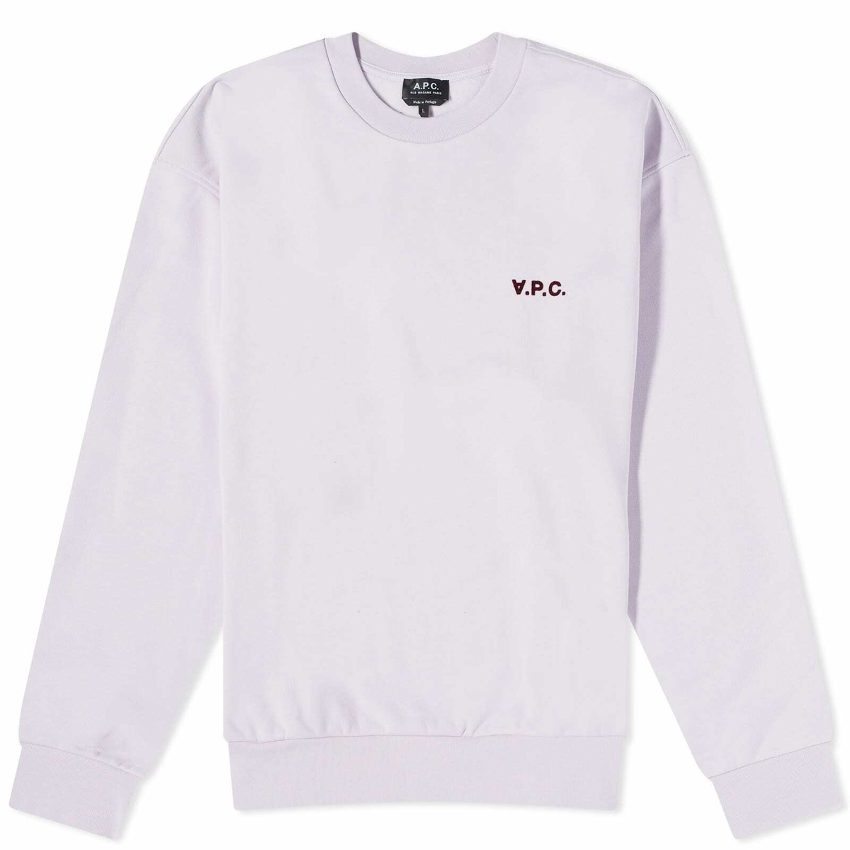 A.P.C. Men's Item Logo Crew Sweat in Light Blue A.P.C.