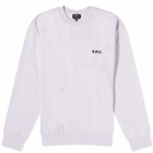 A.P.C. Men's Clint Small VPC Logo Crew Sweat in Lilac