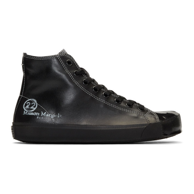 Photo: Maison Margiela Black Tabi High-Top Sneakers