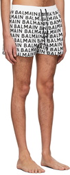 Balmain White Polyester Swim Shorts