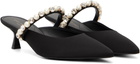 Stella McCartney Black Elsa Pearl-Embellished Kitten Heels
