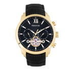 Heritor Arthur Automatic Black Dial Black Leather Mens Watch HR7905
