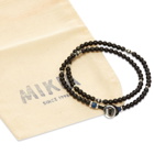 Mikia Men's Double-Wrap Beaded Bracelet in Rainbow Obsidian
