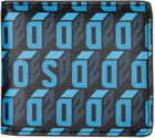 Dsquared2 Black & Blue Monogram Bifold Wallet