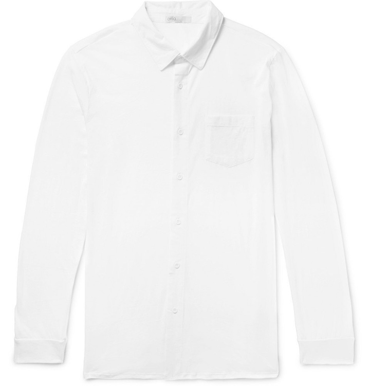 Photo: Onia - Cameron Slim-Fit Cotton-Jersey Shirt - Men - White