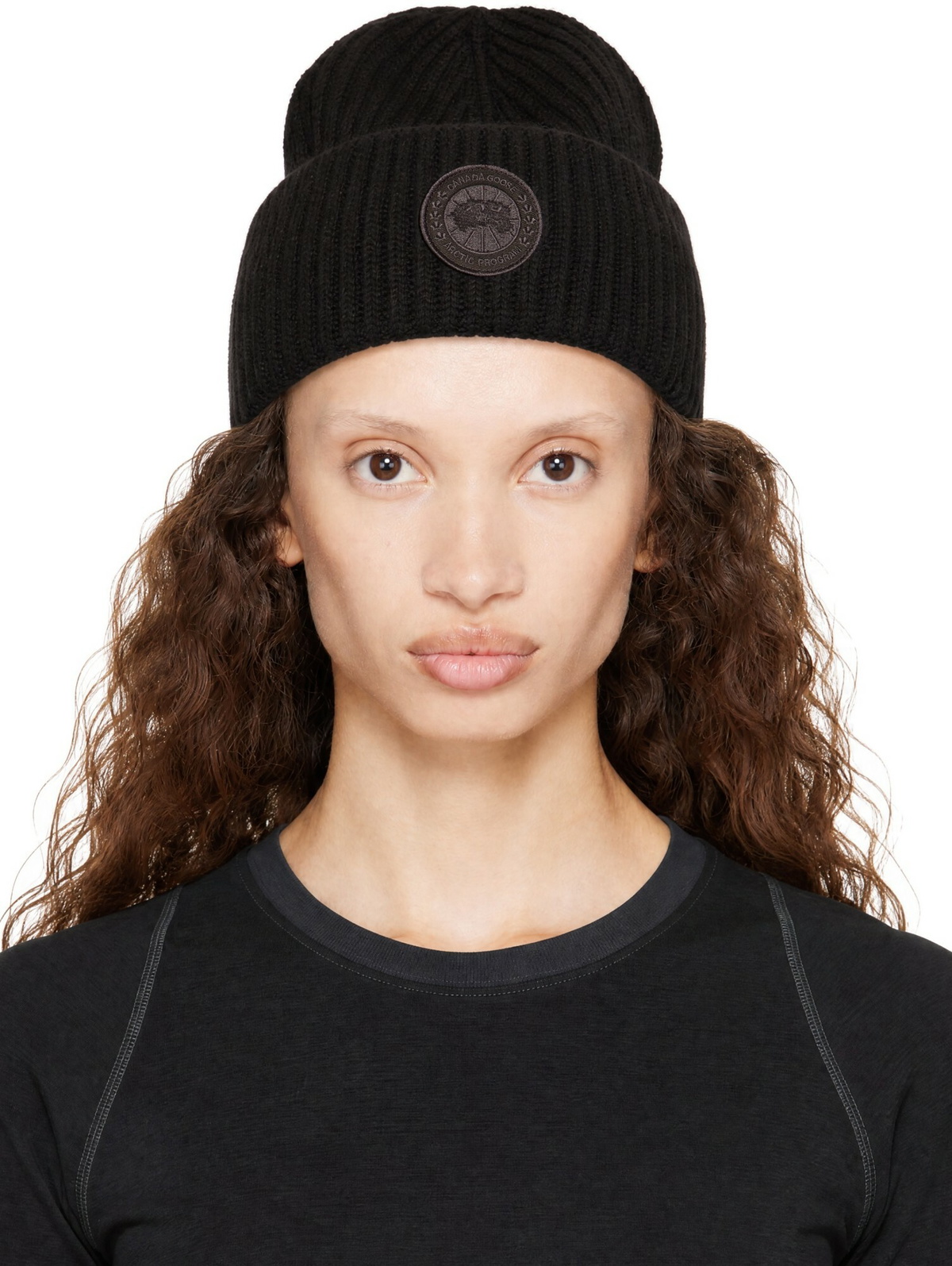 Canada Goose Brown Cashmere Blend Double Fold Beanie