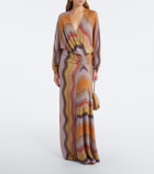 Missoni Draped printed lamé gown