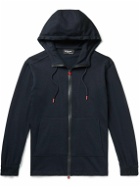Kiton - Slim-Fit Cotton and Cashmere-Blend Jersey Zip-Up Hoodie - Blue