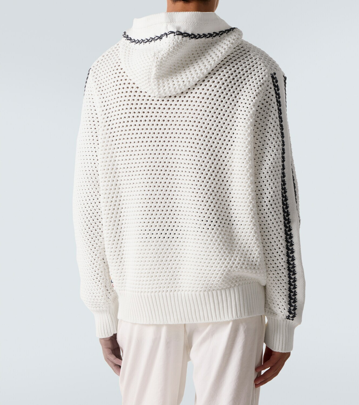 Orlebar Brown Kirk striped crochet cotton-blend hoodie