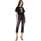 R13 Black Cuffed Boy Straight Jeans