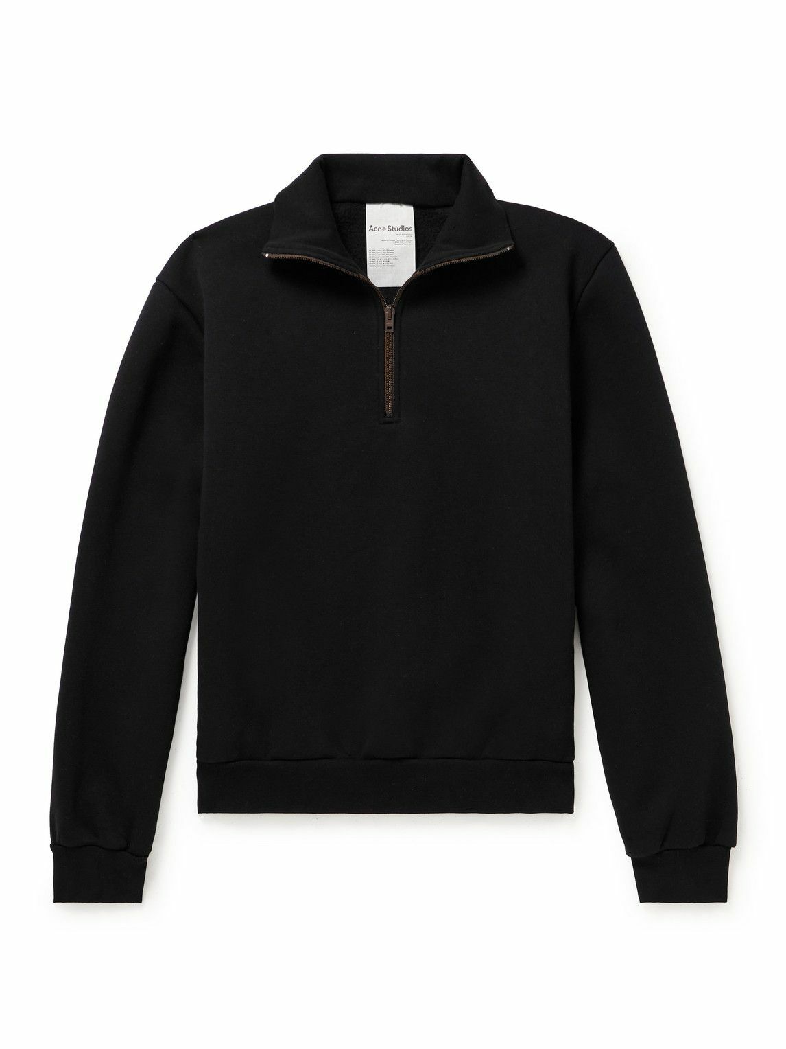 Acne Studios - Fenrik Cotton-Blend Jersey Half-Zip Sweatshirt - Black Acne  Studios