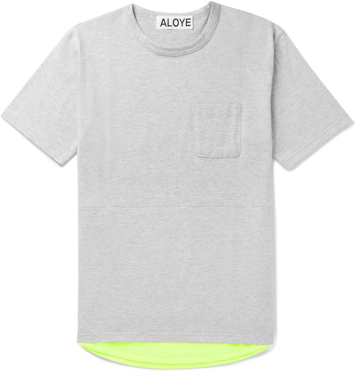 Photo: Aloye - Shell-Panelled Cotton-Jersey T-Shirt - Gray