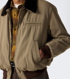 A.Presse Teddy-trimmed cotton and wool blouson jacket