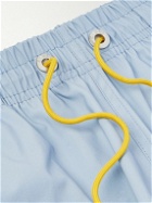 Rhude - Straight-Leg Mid-Length Logo-Embroidered Swim Shorts - Blue