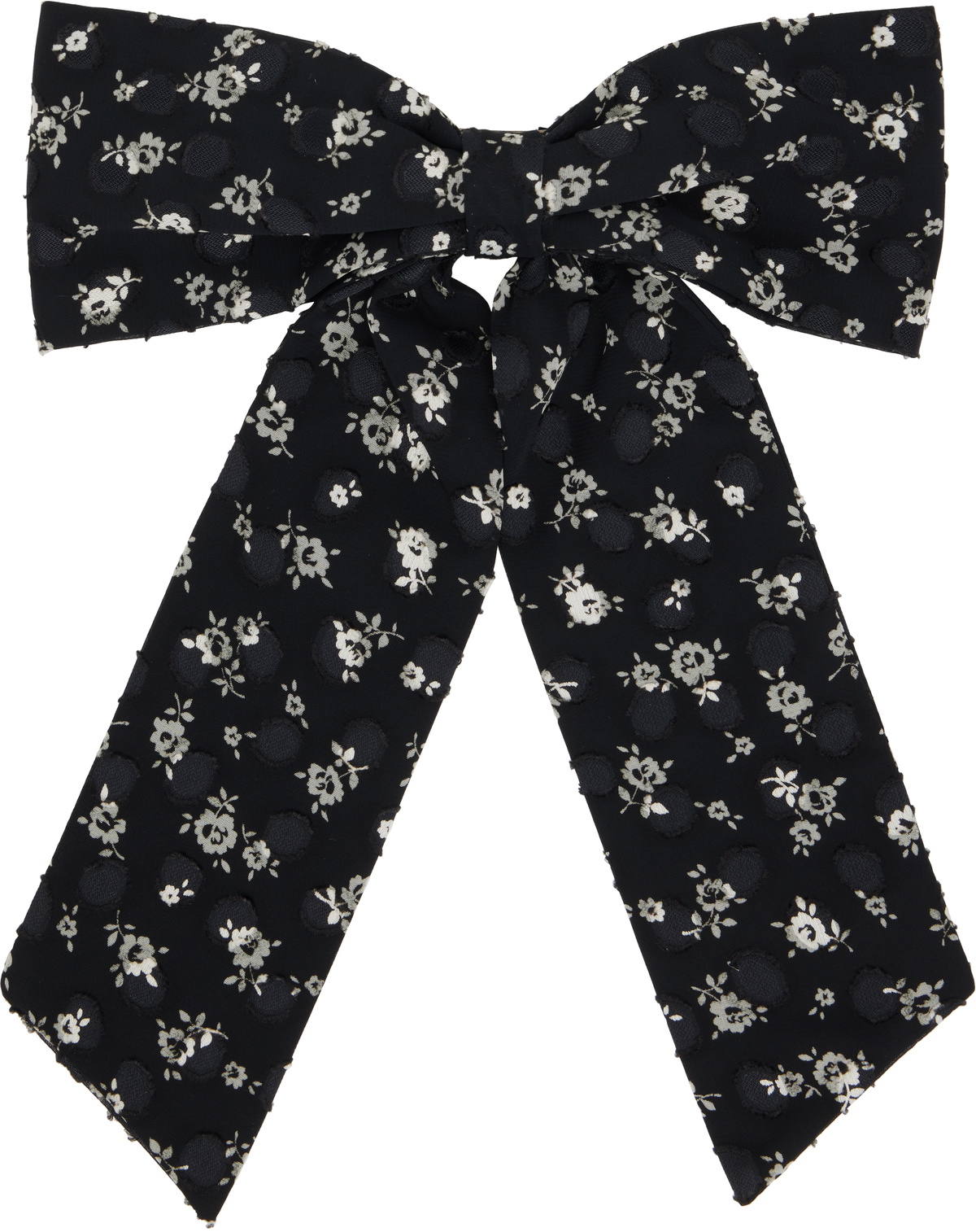 Anna Sui Black Ditsy Dot Chiffon Bow Hair Clip