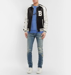 Balmain - Logo-Print Washed Cotton-Jersey Sweatshirt - Men - Blue