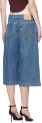The Attico Blue Washed Denim Shorts