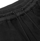 Y-3 - Wide-Leg Shell-Trimmed Loopback Cotton-Jersey Drawstring Shorts - Black