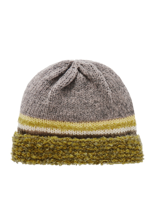 Photo: KAPITAL - Bouclé-Trimmed Knitted Mélange Beanie - Brown