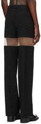 Mugler Black Wool Segmented Trousers