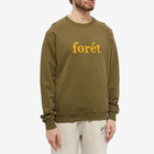 Foret Men's Spruce Logo Crew Sweat in Dark Olive/Ember