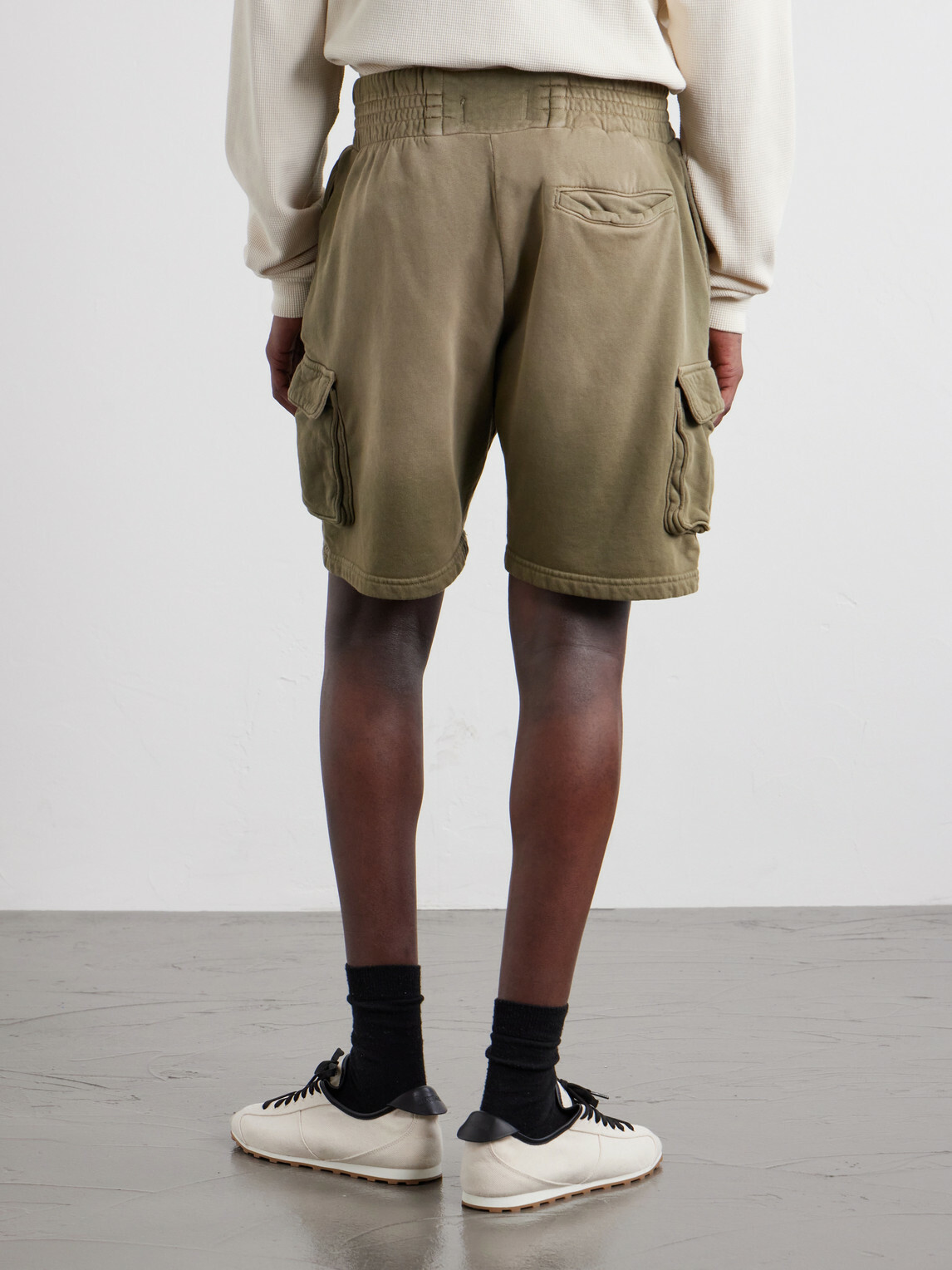 Les Tien - Yacht Straight-Leg Cotton-Jersey Cargo Shorts - Green