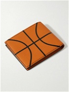 Off-White - Basketball Logo-Print Full-Grain Leather Billfold Wallet