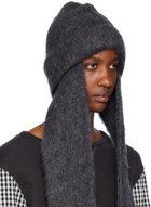 OPEN YY Gray Mohair Scarf Beanie