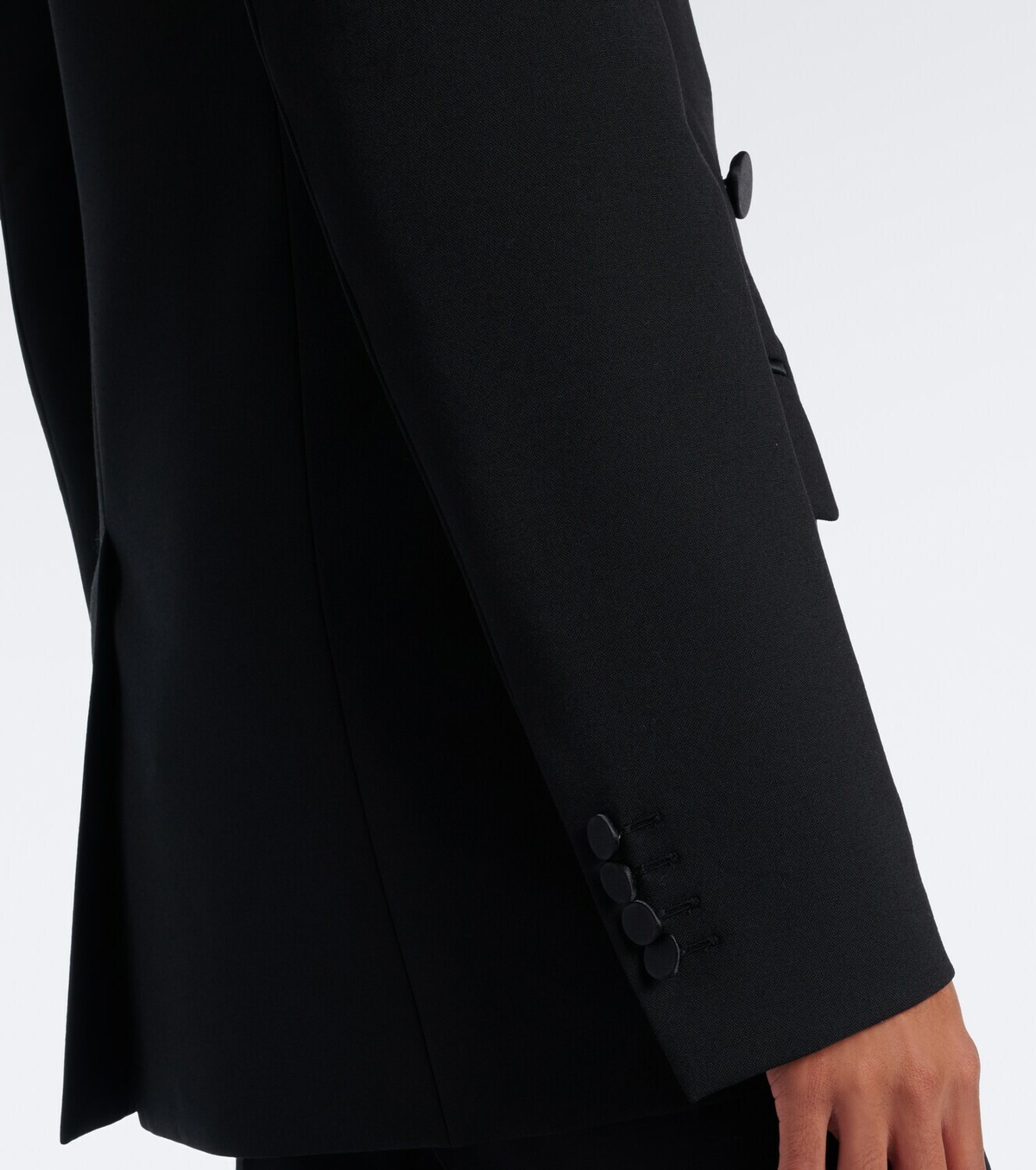 Sportmax Double-breasted virgin wool tuxedo jacket