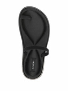 A.EMERY Black Turi Satin Flat Sandals