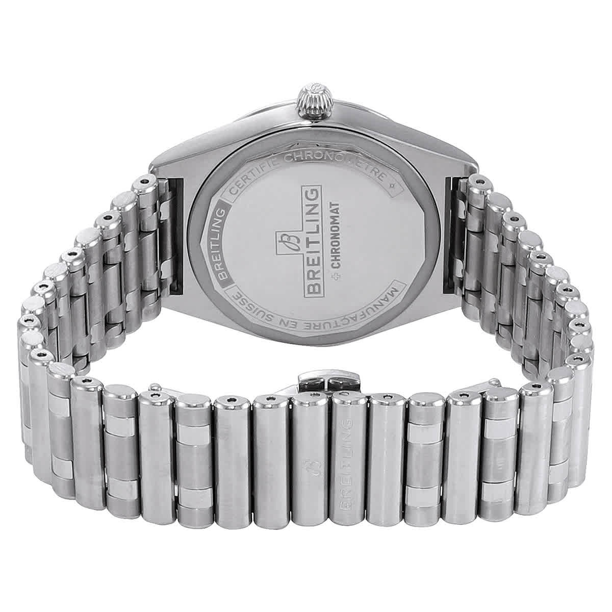 Breitling Quartz Chronomat Diamond White Dial Ladies Watch A77310591A1A1