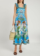 Lug Von Siga Sybill Linen Midi Dress Blue