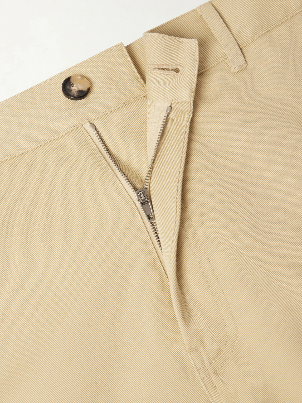 LOEWE - Logo-Embroidered Wide-Leg Cotton-Blend Drill Trousers - Neutrals