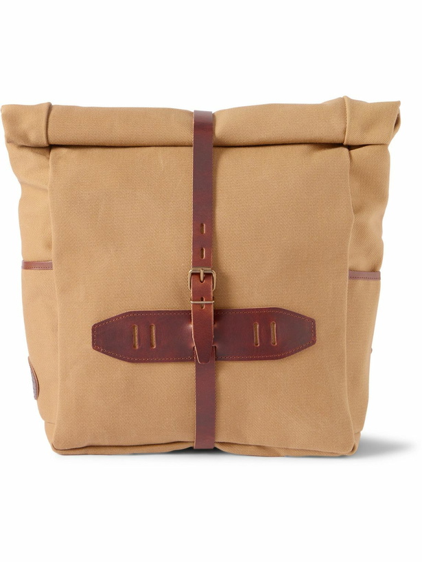 Photo: Bleu de Chauffe - Jamy Leather-Trimmed Canvas Backpack