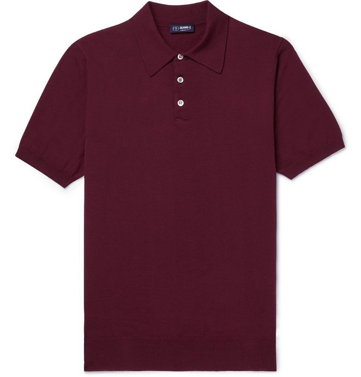 Photo: Beams F - Slim-Fit Cotton Polo Shirt - Men - Burgundy