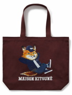 Maison Kitsuné - Printed Embroidered Cotton-Canvas Tote Bag