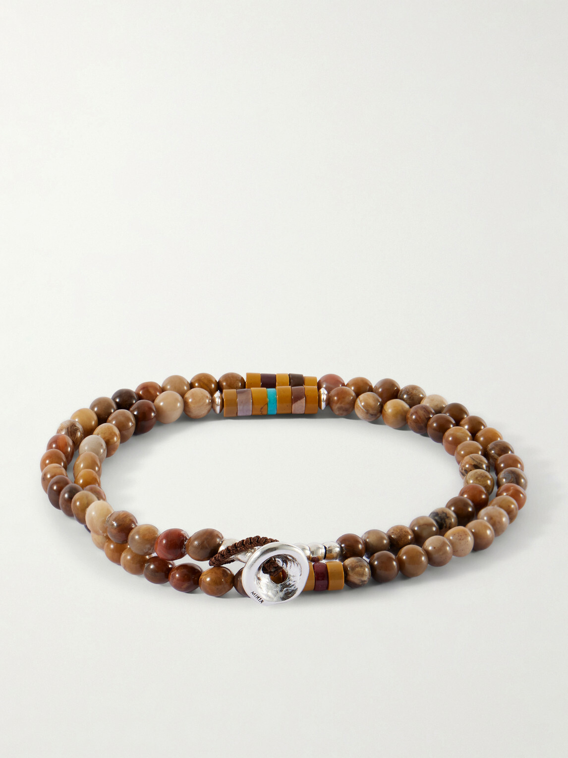 Mikia - Sterling Silver Magnesite Bracelet - Brown