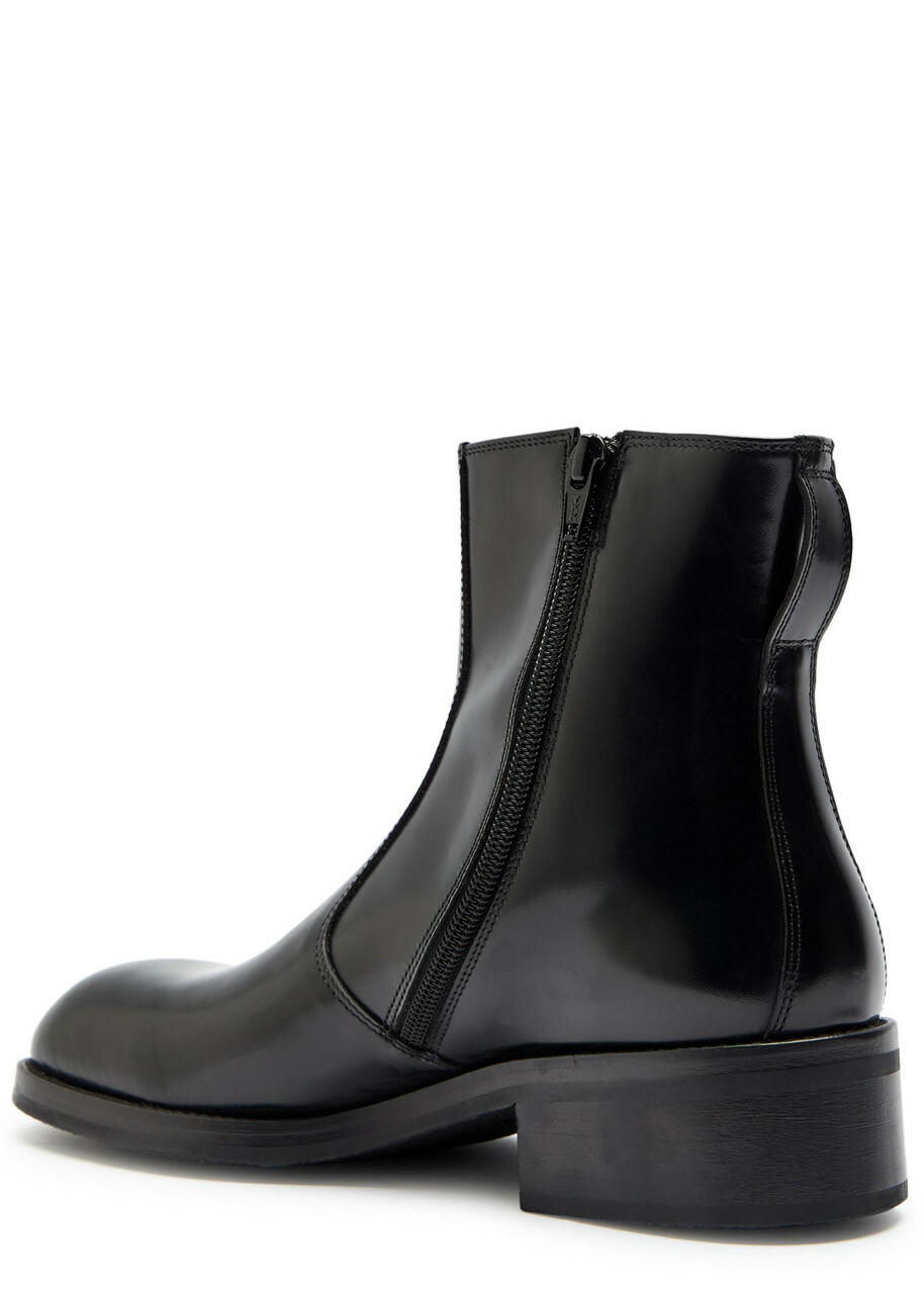 Lemaire Patent Leather Chelsea Boots Black