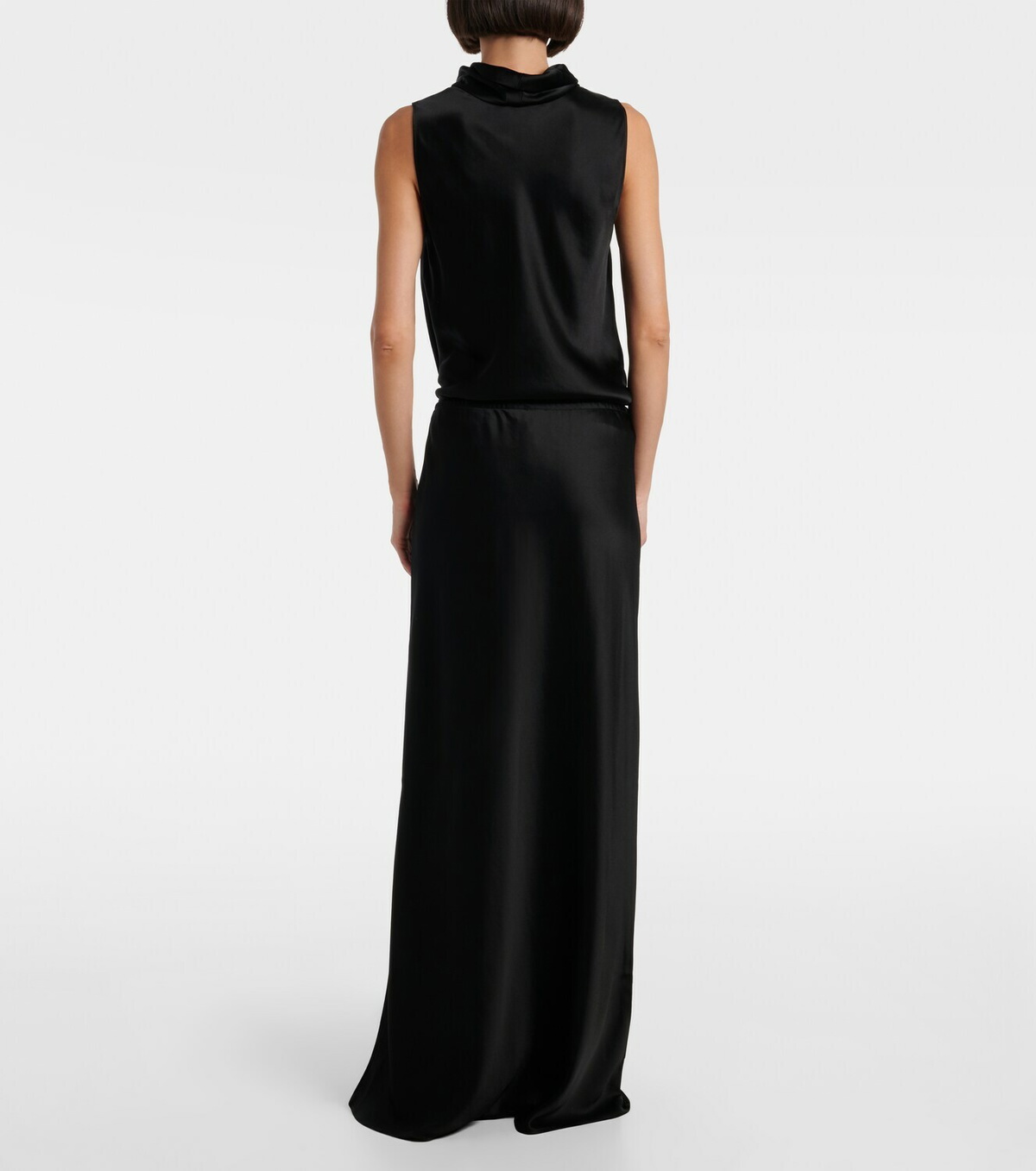 Leset Barb satin maxi skirt