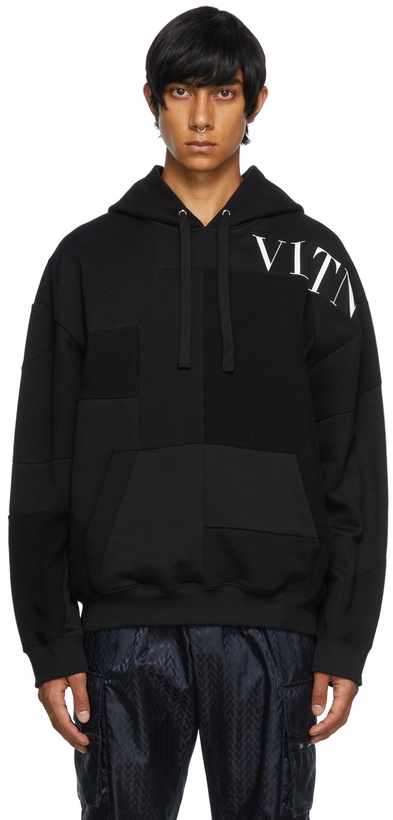 Photo: Valentino Black Patchwork Hoodie