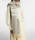 Jacquemus Logo fringed virgin wool scarf