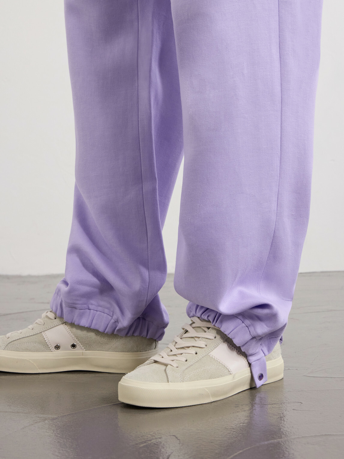 God's True Cashmere - Linen Drawstring Sweatpants - Purple