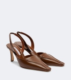 Manolo Blahnik Cleo leather slingback pumps